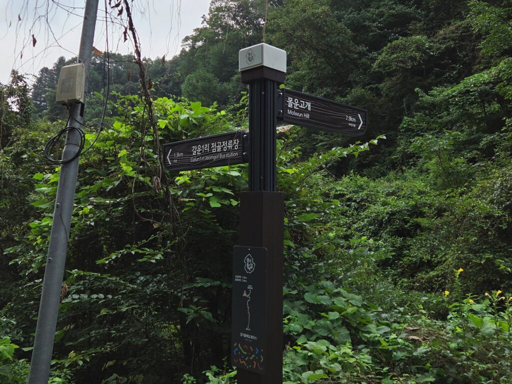경기둘레길 28코스, 갈운장수마을길 인근 코스 안내 표지판